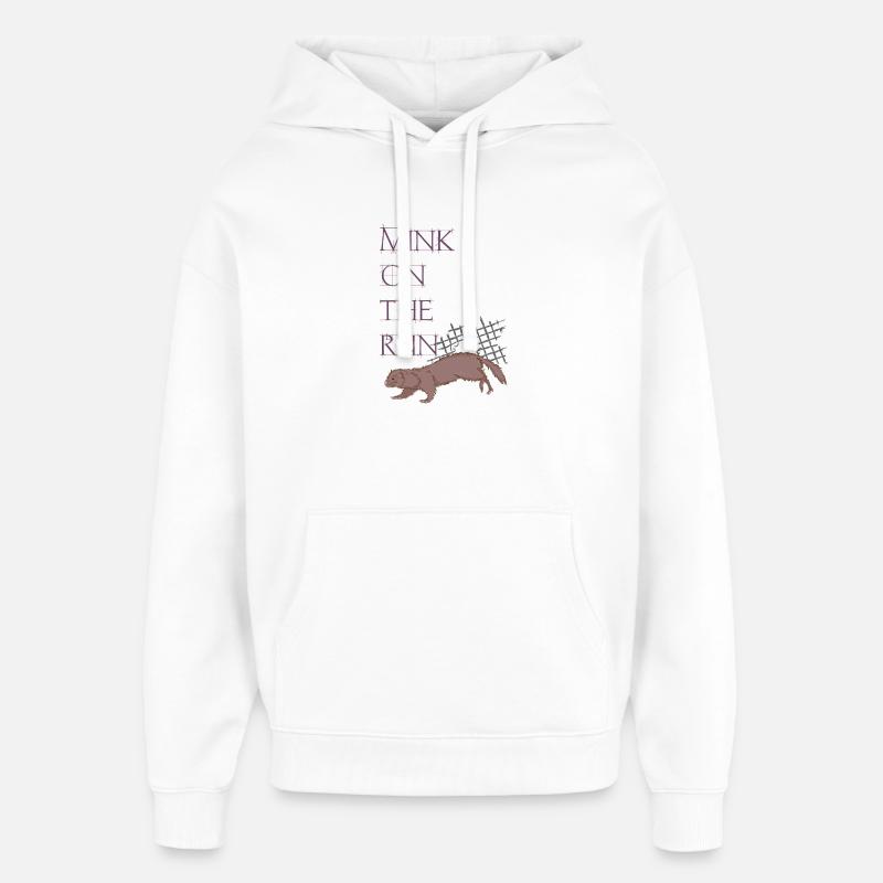 Un vison en cavale - Sweat à capuche unisexe Stanley/Stella Oversized - blanc