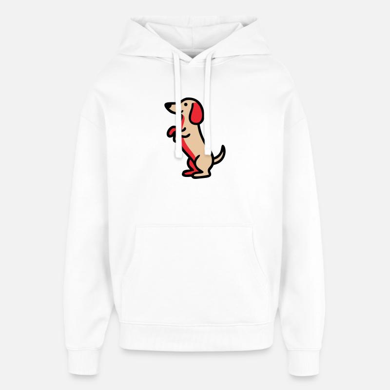 Petit teckel Mec Comic - Sweat à capuche unisexe Stanley/Stella Oversized - blanc