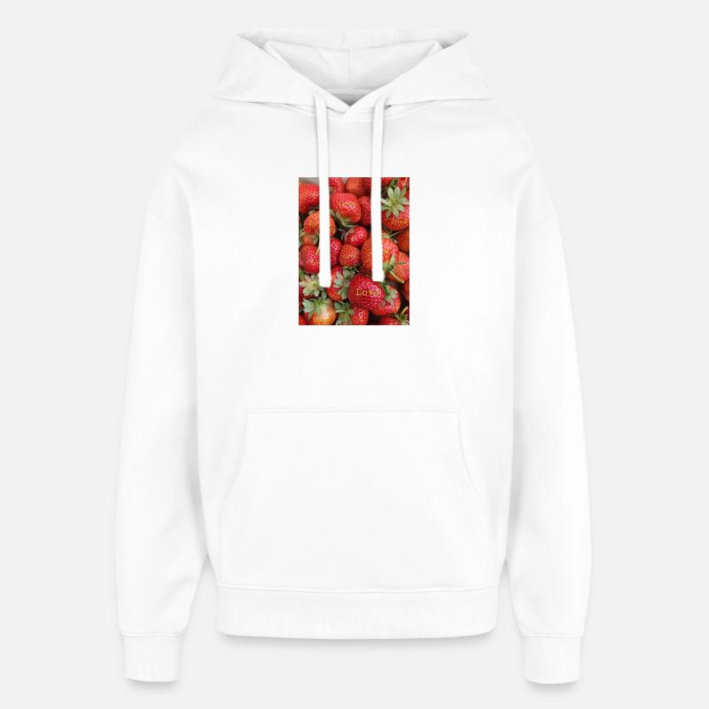 Fraises - Sweat à capuche unisexe Stanley/Stella Oversized - blanc
