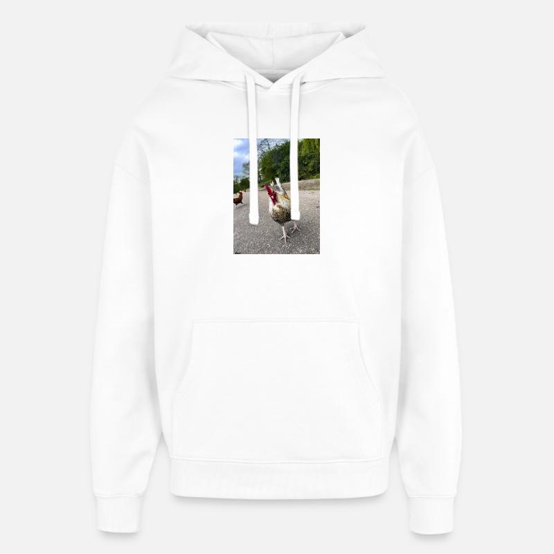 Es-tu une poule ? - Sweat à capuche unisexe Stanley/Stella Oversized - blanc