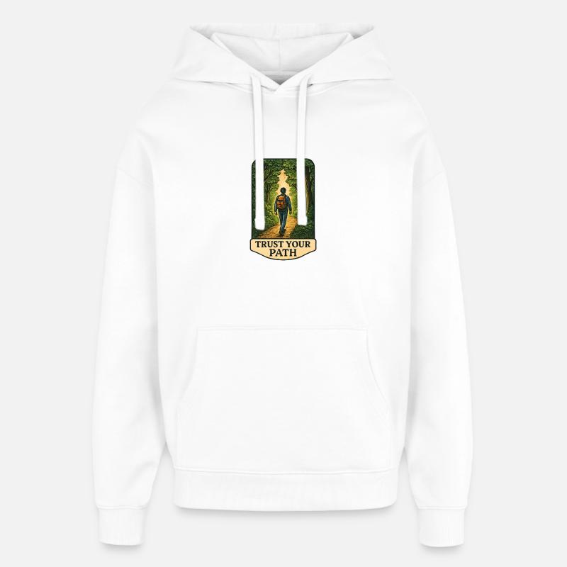 Path trust in the forest - Oversized Unisex Hoodie by Stanley/Stella - white