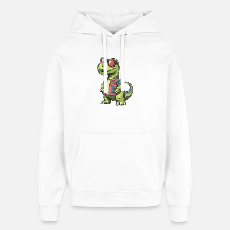 Vacances de bandes dessinées Dinosaur Brontosaurus - Sweat à capuche unisexe Stanley/Stella Oversized - blanc