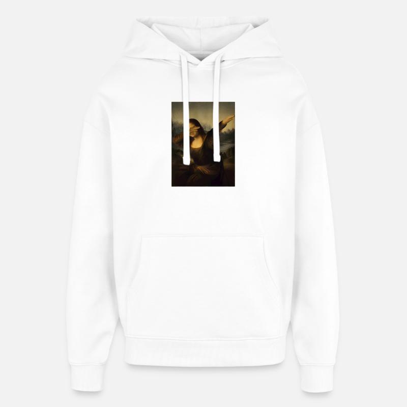 Joconde Dab Léonard de Vinci Joconde - Sweat à capuche unisexe Stanley/Stella Oversized - blanc