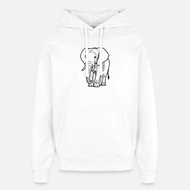 Elefant - Oversized Unisex Hoodie von Stanley/Stella - Weiß