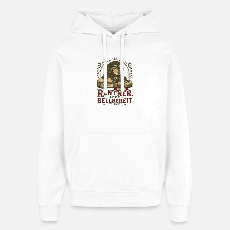 Retraités mais prêts à aboyer - Sweat à capuche unisexe Stanley/Stella Oversized - blanc