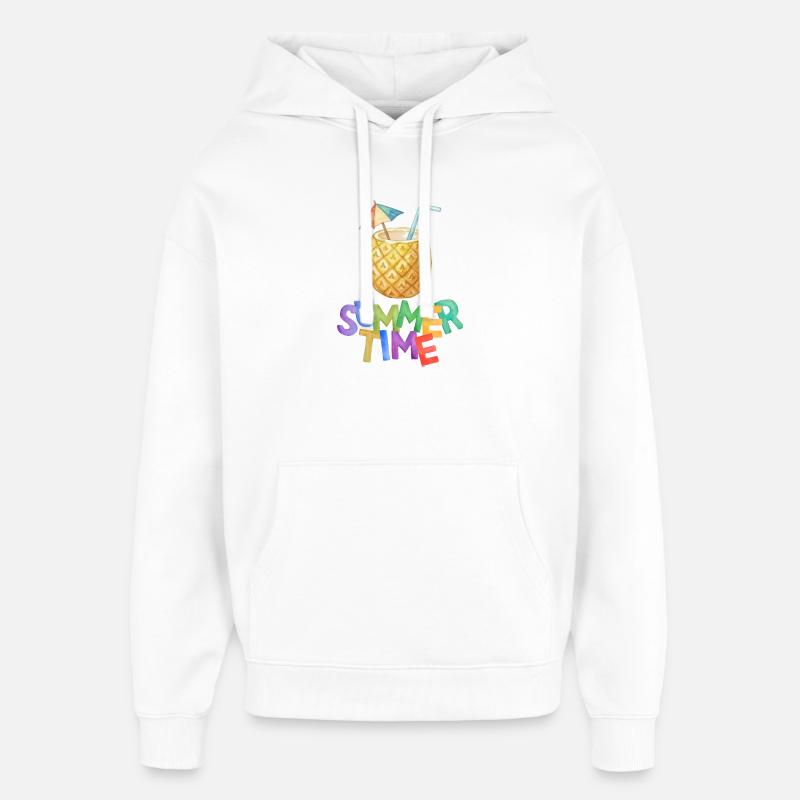 Boisson à l’ananas d’été - Sweat à capuche unisexe Stanley/Stella Oversized - blanc