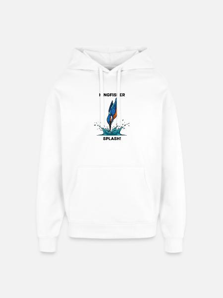 Kingfisher Splash Kingfisher River - Oversized Unisex Hoodie by Stanley/Stella - white