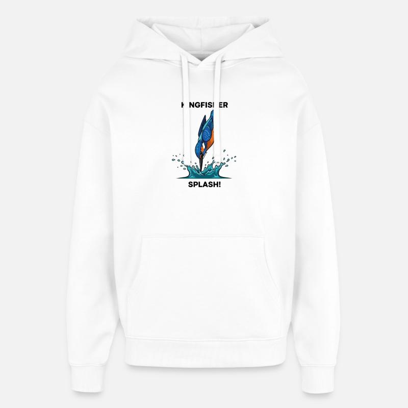 Kingfisher Splash Kingfisher River - Oversized Unisex Hoodie by Stanley/Stella - white