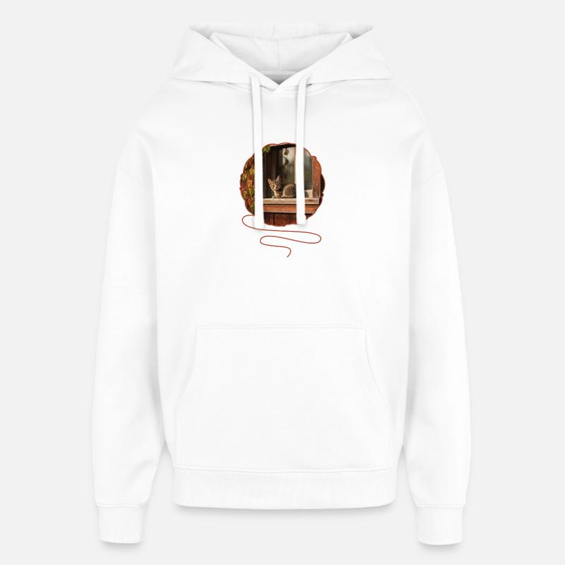 Design de t-shirt « Chat » - Sweat à capuche unisexe Stanley/Stella Oversized - blanc
