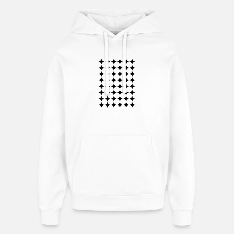 geometric circles pattern grid - Oversized Unisex Hoodie by Stanley/Stella - white