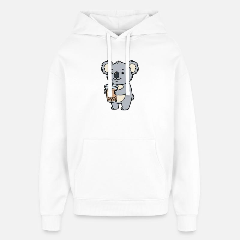 Koala-Bubble-Tea - Oversized Unisex Hoodie von Stanley/Stella - Weiß