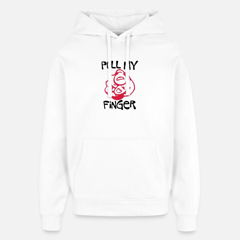 Pull my Finger - Oversized Unisex Hoodie von Stanley/Stella - Weiß