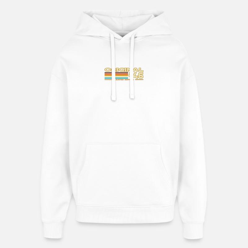Originale 46 Pastellstreifen - Oversized Unisex Hoodie von Stanley/Stella - Weiß