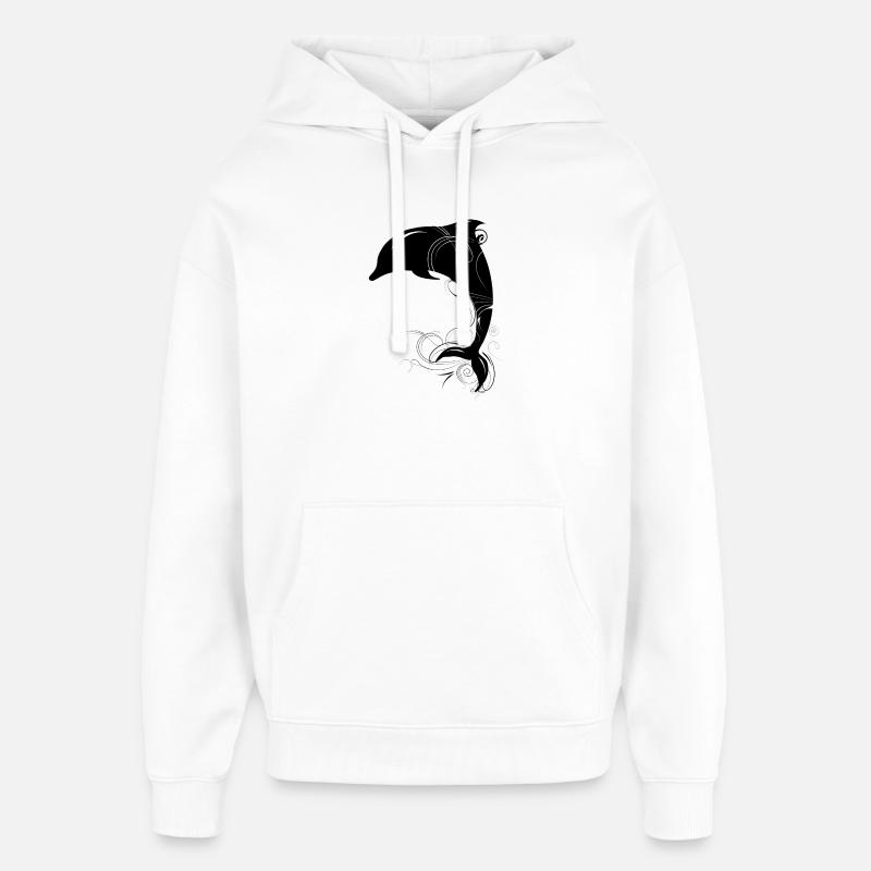 un saut de dauphin - Sweat à capuche unisexe Stanley/Stella Oversized - blanc