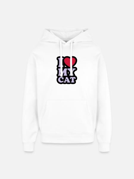 I love my cat - Oversized Unisex Hoodie by Stanley/Stella - white