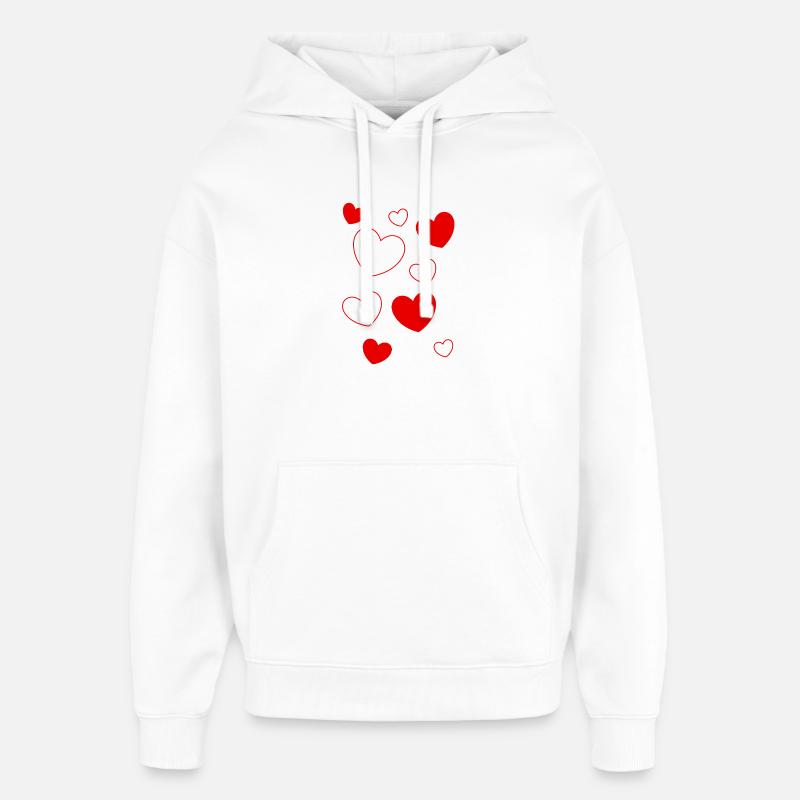 Cadeau Saint-Valentin Saint-Valentin - Sweat à capuche unisexe Stanley/Stella Oversized - blanc