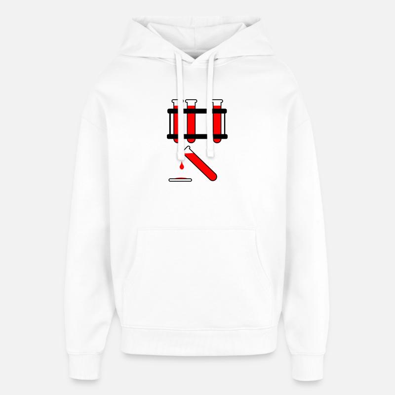 Analyse de sang - Sweat à capuche unisexe Stanley/Stella Oversized - blanc