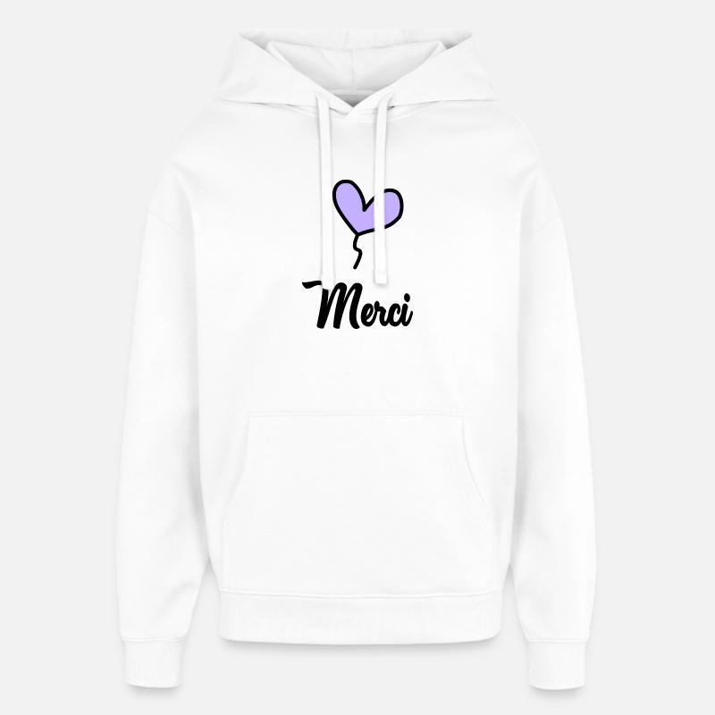 MERCI. MAÎTRESSE. MAÎTRE - Sweat à capuche unisexe Stanley/Stella Oversized - blanc