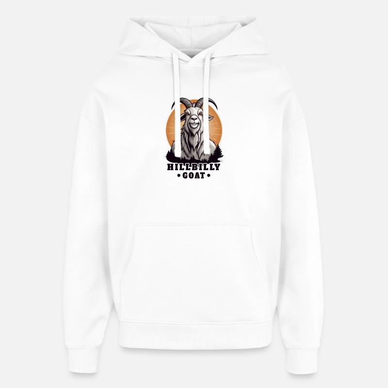 Hillbilly Ziegenbock - Oversized Unisex Hoodie von Stanley/Stella - Weiß