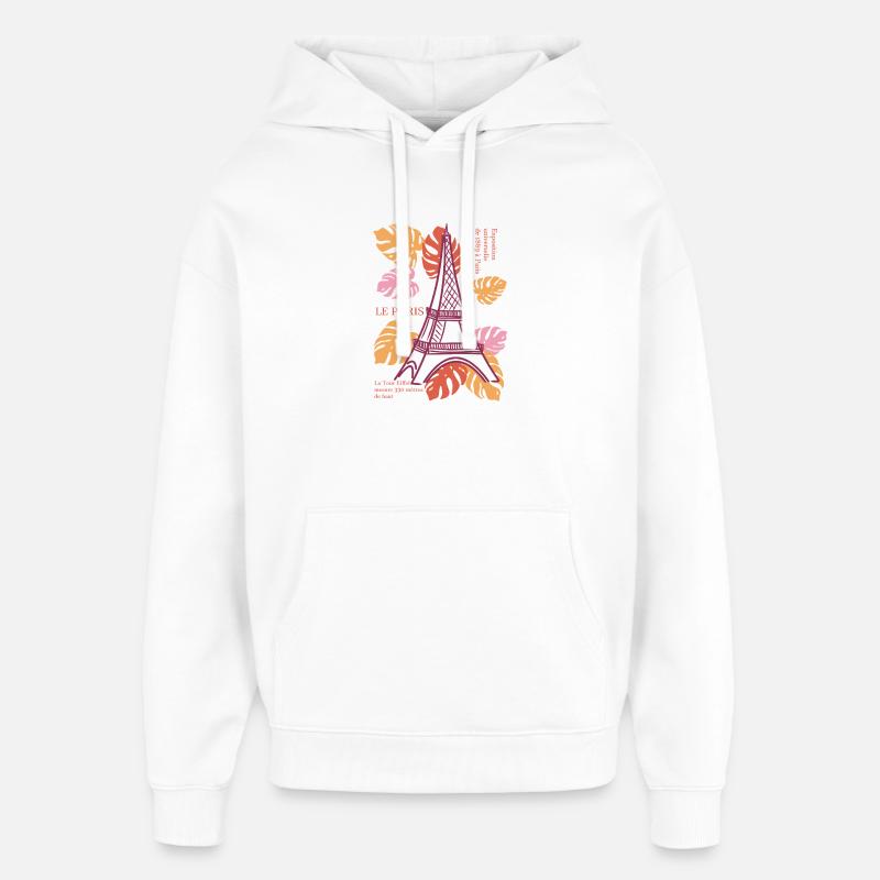 Tour Eiffel - Sweat à capuche unisexe Stanley/Stella Oversized - blanc