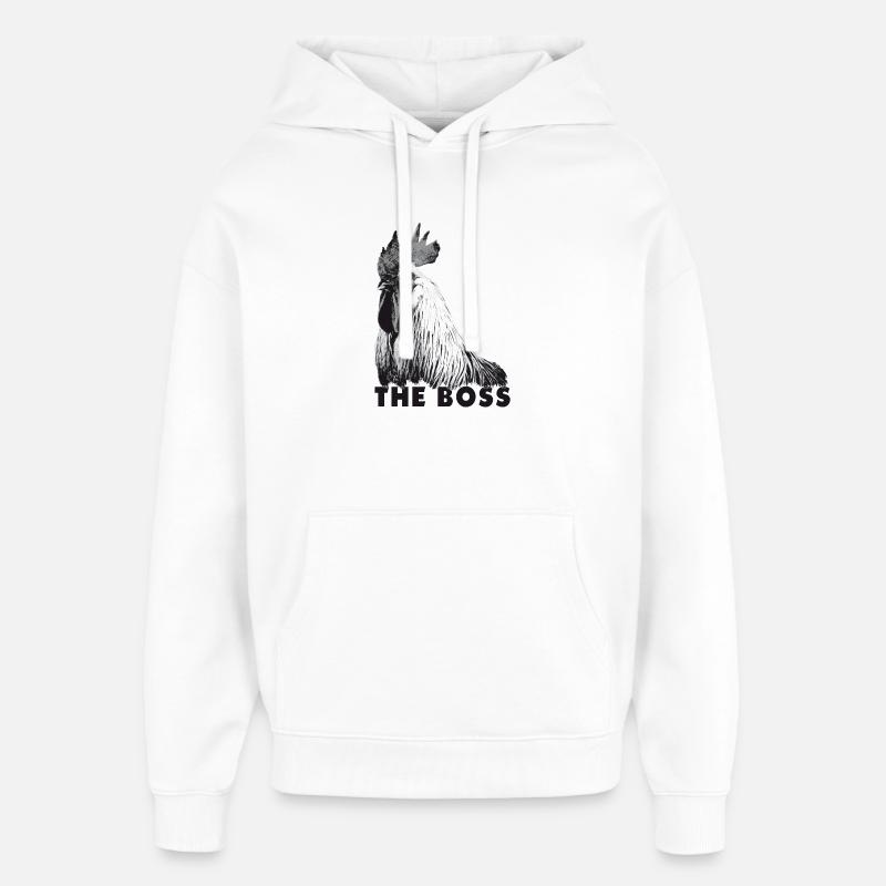 Coq, le patron - Sweat à capuche unisexe Stanley/Stella Oversized - blanc