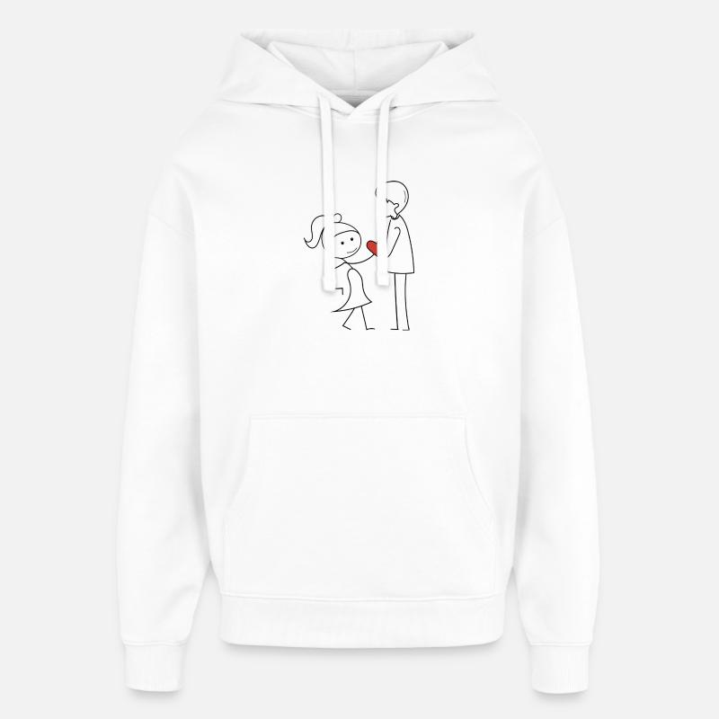 Des amis qui échangent de l’affection - Sweat à capuche unisexe Stanley/Stella Oversized - blanc