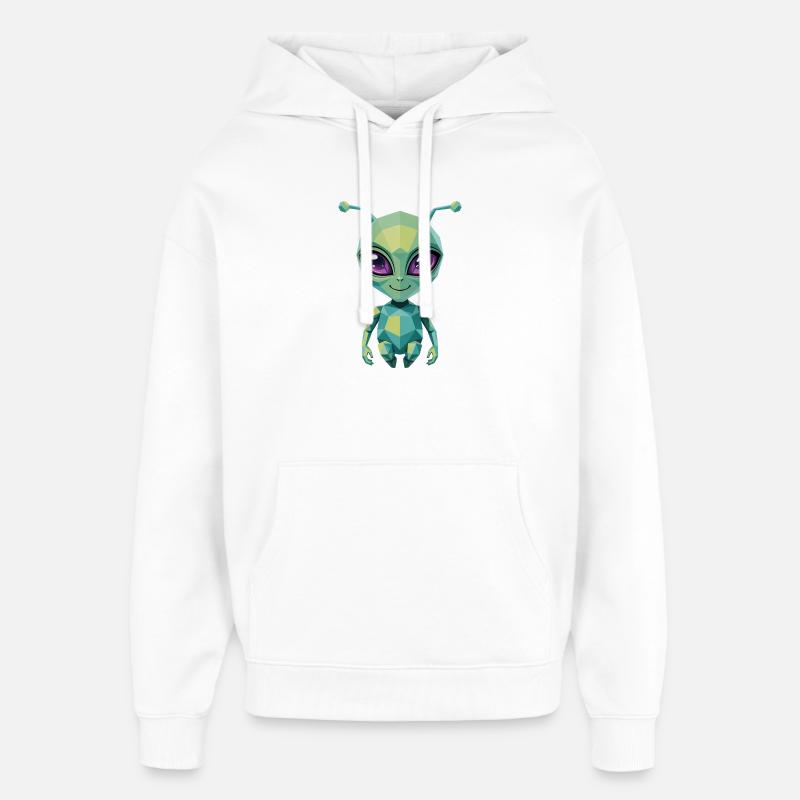 Alien - Cool Low Poly  Logo - Oversized Unisex Hoodie by Stanley/Stella - white
