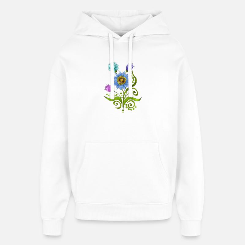Fleur - Sweat à capuche unisexe Stanley/Stella Oversized - blanc