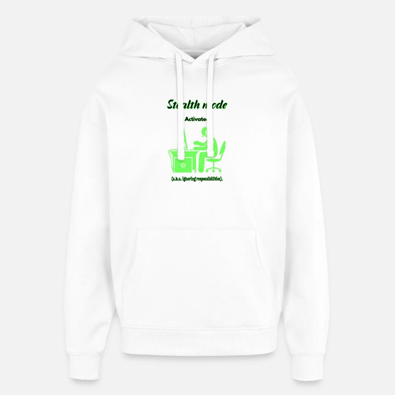 Mode furtif actif - Sweat à capuche unisexe Stanley/Stella Oversized - blanc