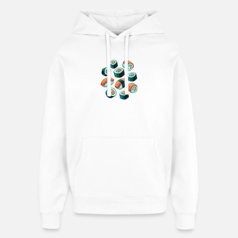 Sushi motif dessin animé ensemble - Sweat à capuche unisexe Stanley/Stella Oversized - blanc