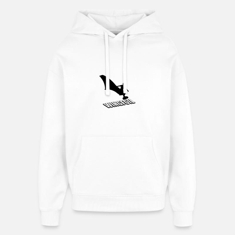 Wingfoil Typographie de rue - Sweat à capuche unisexe Stanley/Stella Oversized - blanc