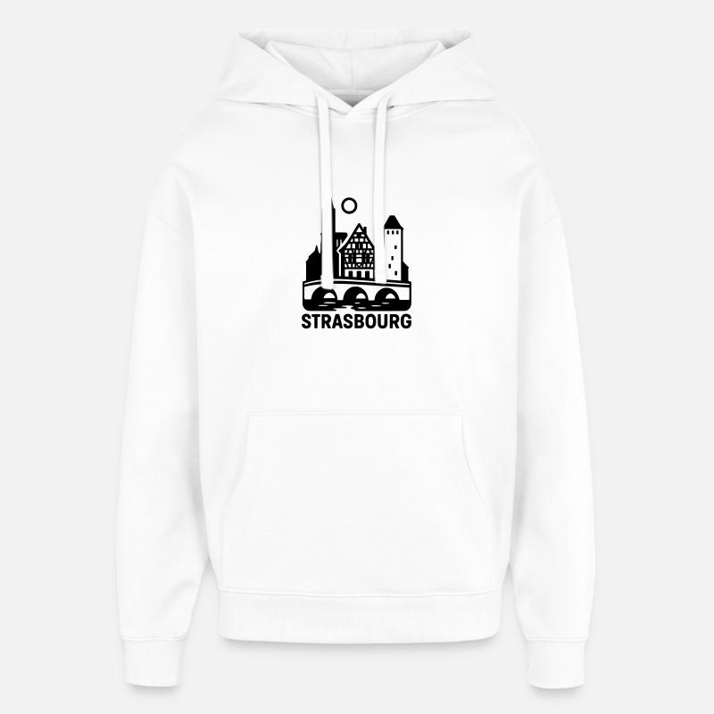 Strasbourg Silhouette - Sweat à capuche unisexe Stanley/Stella Oversized - blanc