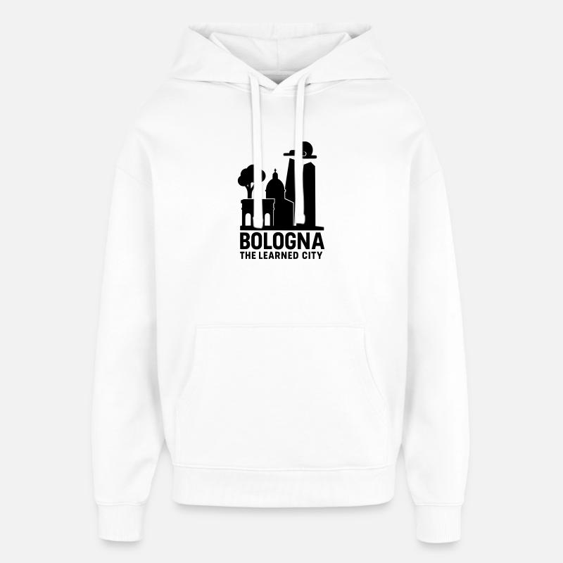 Bologne Italie Silhouette - Sweat à capuche unisexe Stanley/Stella Oversized - blanc