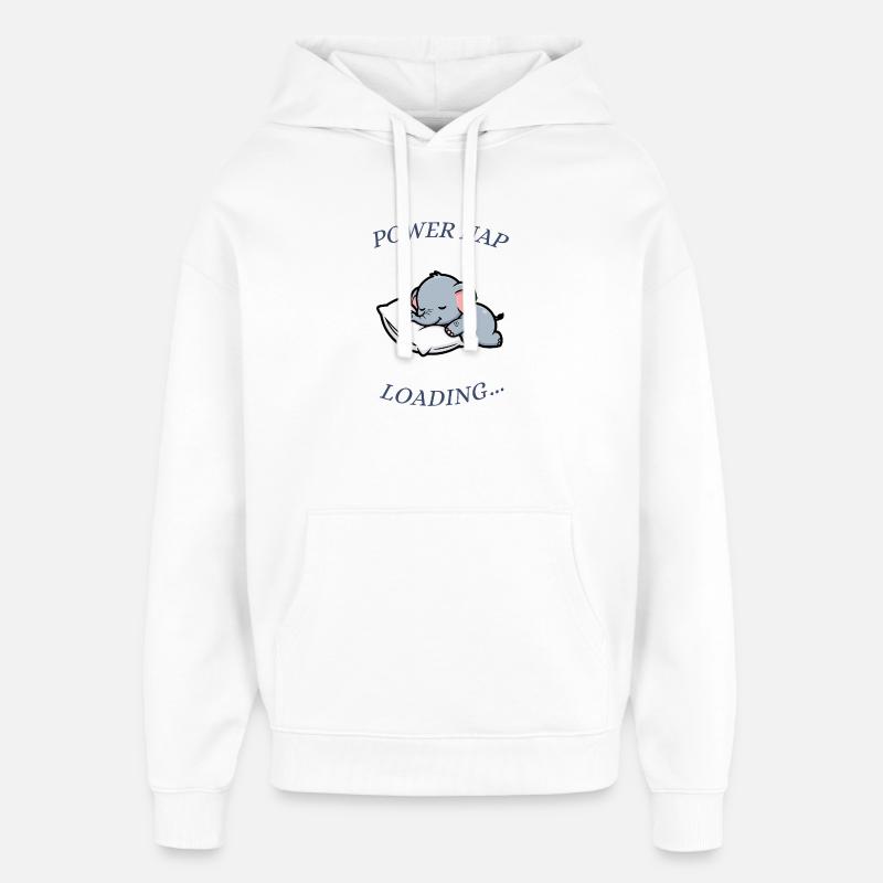 Éléphant endormi - Sweat à capuche unisexe Stanley/Stella Oversized - blanc