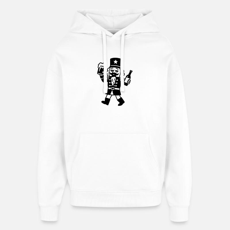 Vin chaud alcool Noël Casse-Noisette - Sweat à capuche unisexe Stanley/Stella Oversized - blanc