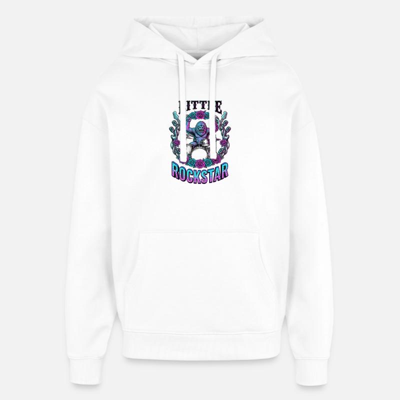 Petit Musicien de Rock Gorille - Sweat à capuche unisexe Stanley/Stella Oversized - blanc