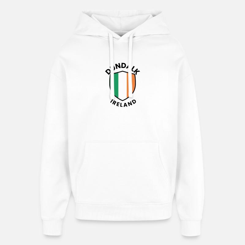Blason de Dundalk Drapeau irlandais - Sweat à capuche unisexe Stanley/Stella Oversized - blanc