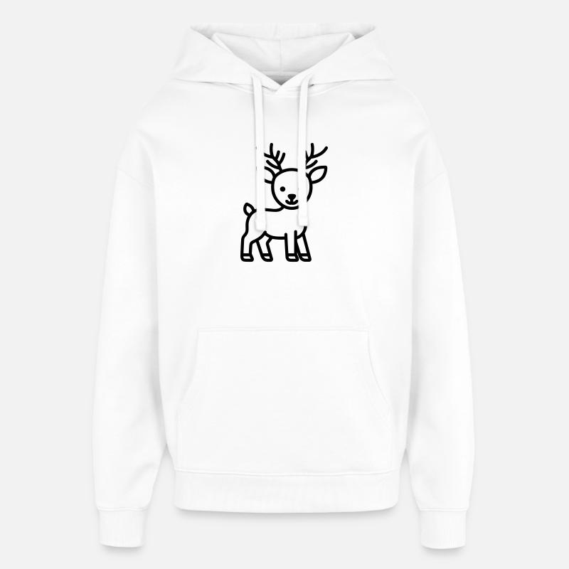 cerf - Sweat à capuche unisexe Stanley/Stella Oversized - blanc