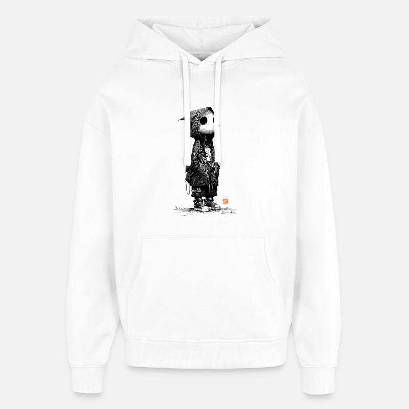 Fantôme Solitaire - Sweat à capuche unisexe Stanley/Stella Oversized - blanc