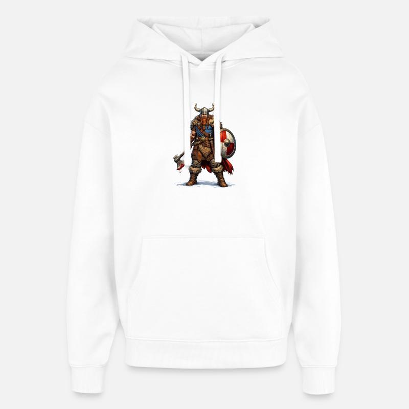 Wikinger Krieger mit Schild - Oversized Unisex Hoodie von Stanley/Stella - Weiß