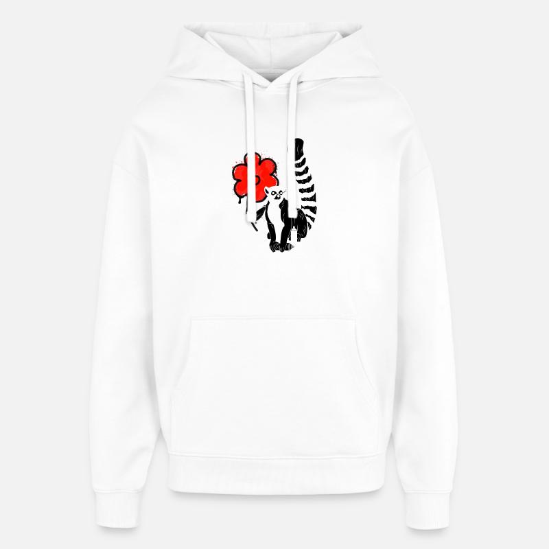 Art de rue graffiti lémurien - Sweat à capuche unisexe Stanley/Stella Oversized - blanc