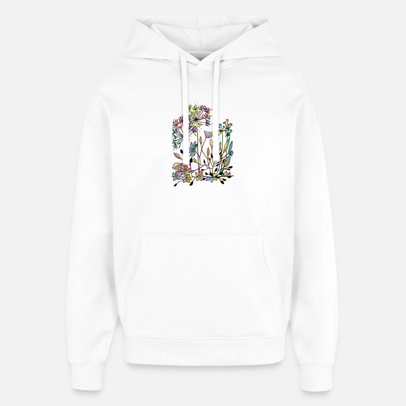 Fleur - Sweat à capuche unisexe Stanley/Stella Oversized - blanc