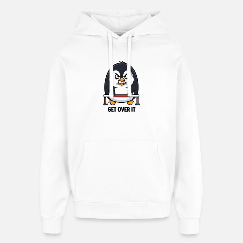 Athlète décalé de haies Penguin Drôle - Sweat à capuche unisexe Stanley/Stella Oversized - blanc