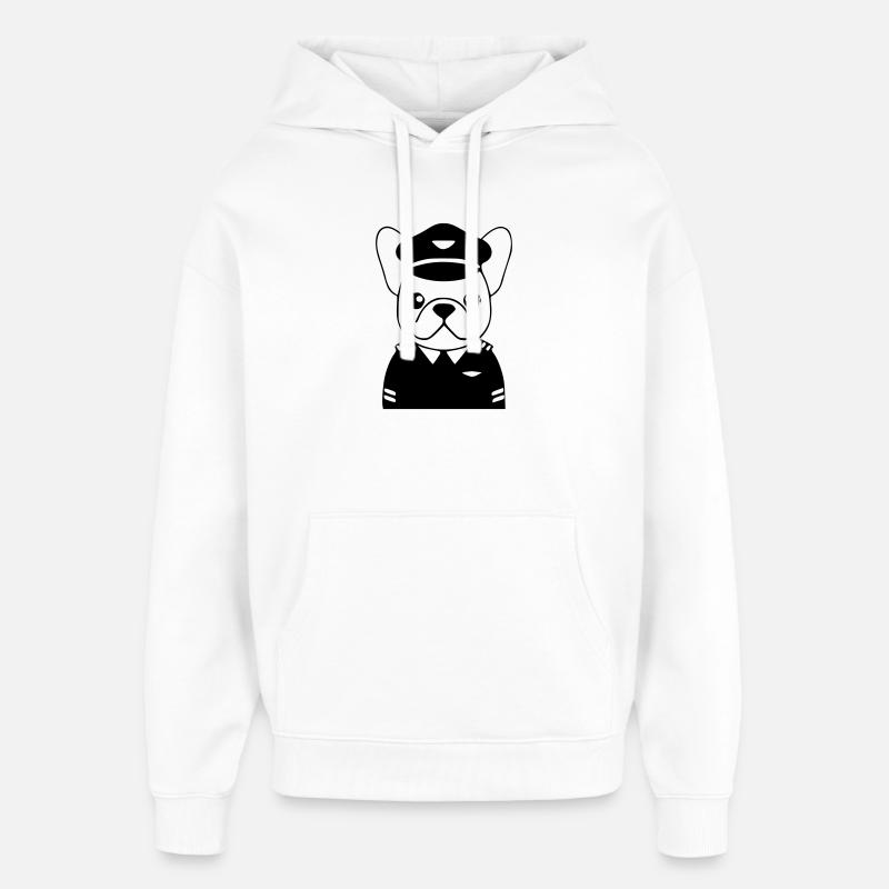 Uniforme de pilote français noir - Sweat à capuche unisexe Stanley/Stella Oversized - blanc