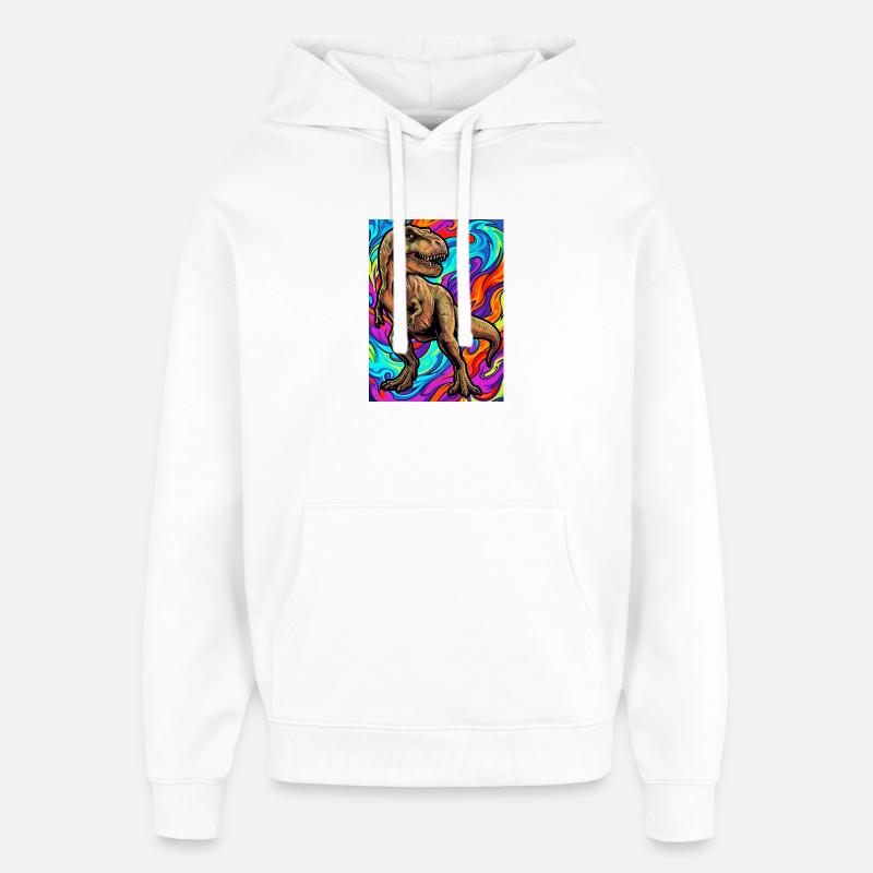 dinosaure - Sweat à capuche unisexe Stanley/Stella Oversized - blanc