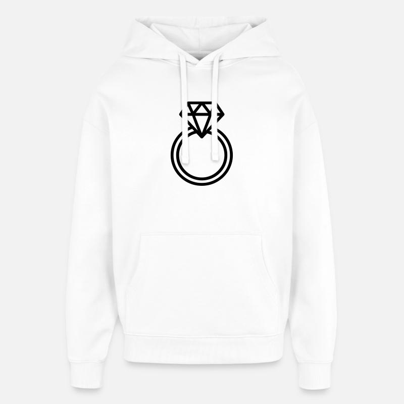 bague de mariage, - Sweat à capuche unisexe Stanley/Stella Oversized - blanc