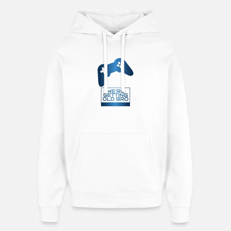On Vieillit, Frère Manette - Sweat à capuche unisexe Stanley/Stella Oversized - blanc