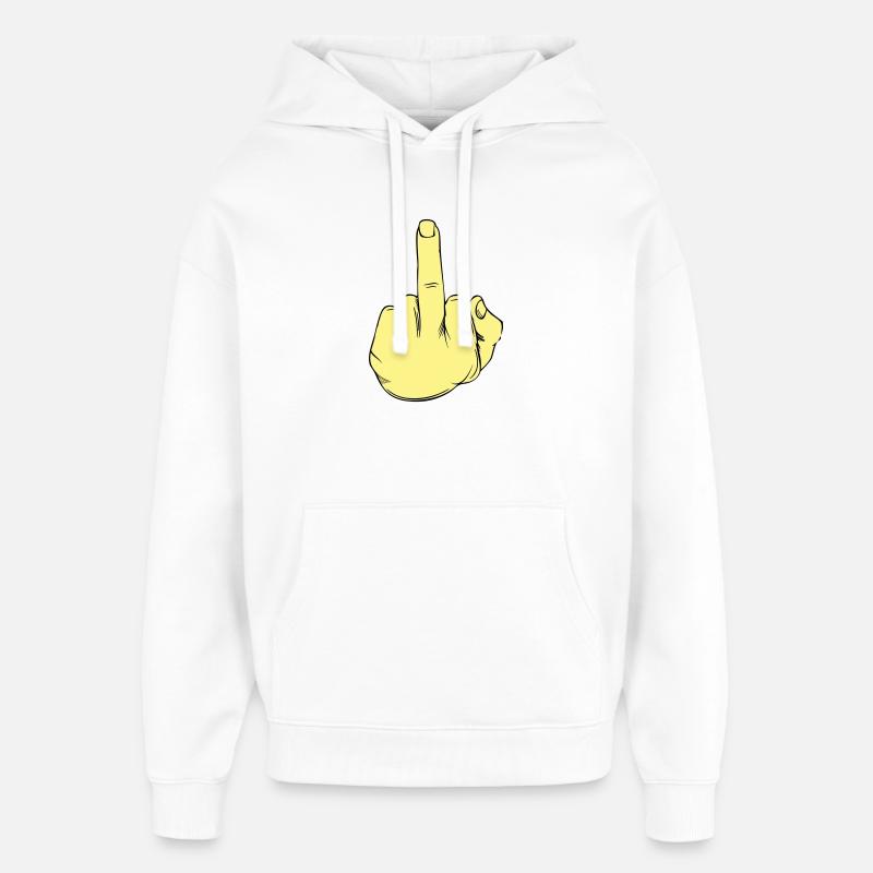 Illustration au doigt puant - Sweat à capuche unisexe Stanley/Stella Oversized - blanc