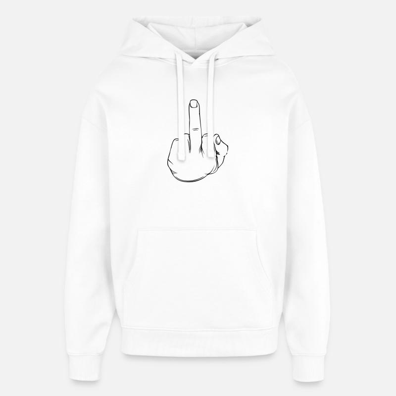 Mittelfinger Statement - Oversized Unisex Hoodie von Stanley/Stella - Weiß