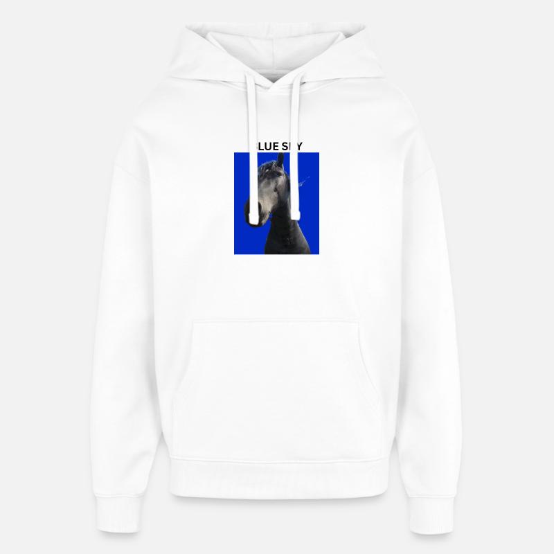 Blauer Himmel und Pferd - Oversized Unisex Hoodie von Stanley/Stella - Weiß